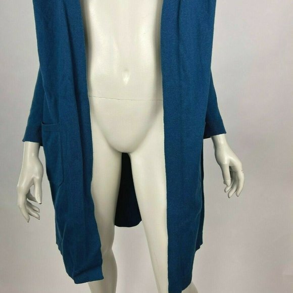 J Jill Open Front Cardigan Dusted Pockets Wool Silk Cotton Long Sleeve Women XS - Picture 8 of 15